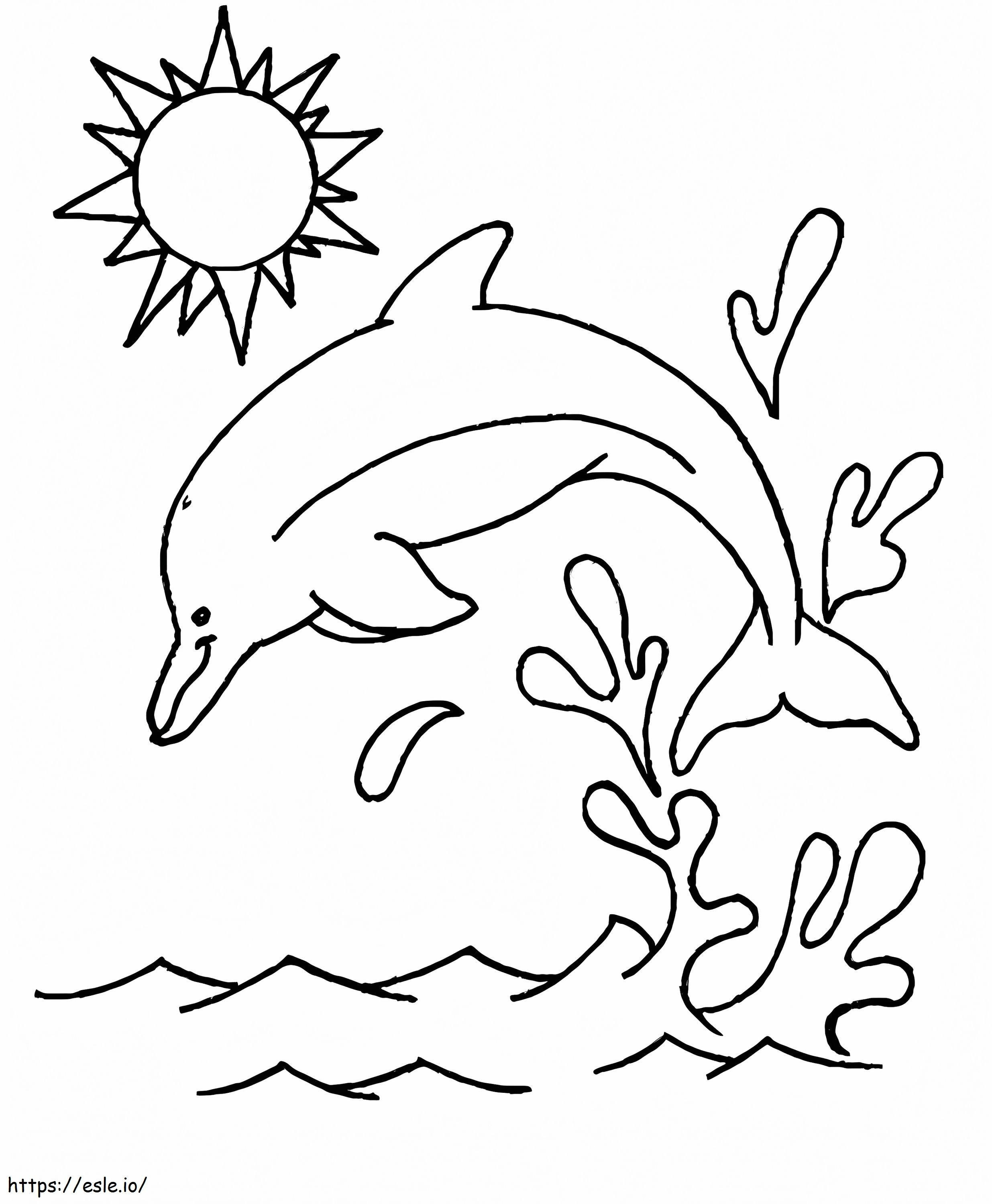 Coloriage Saut de dauphin à imprimer dessin