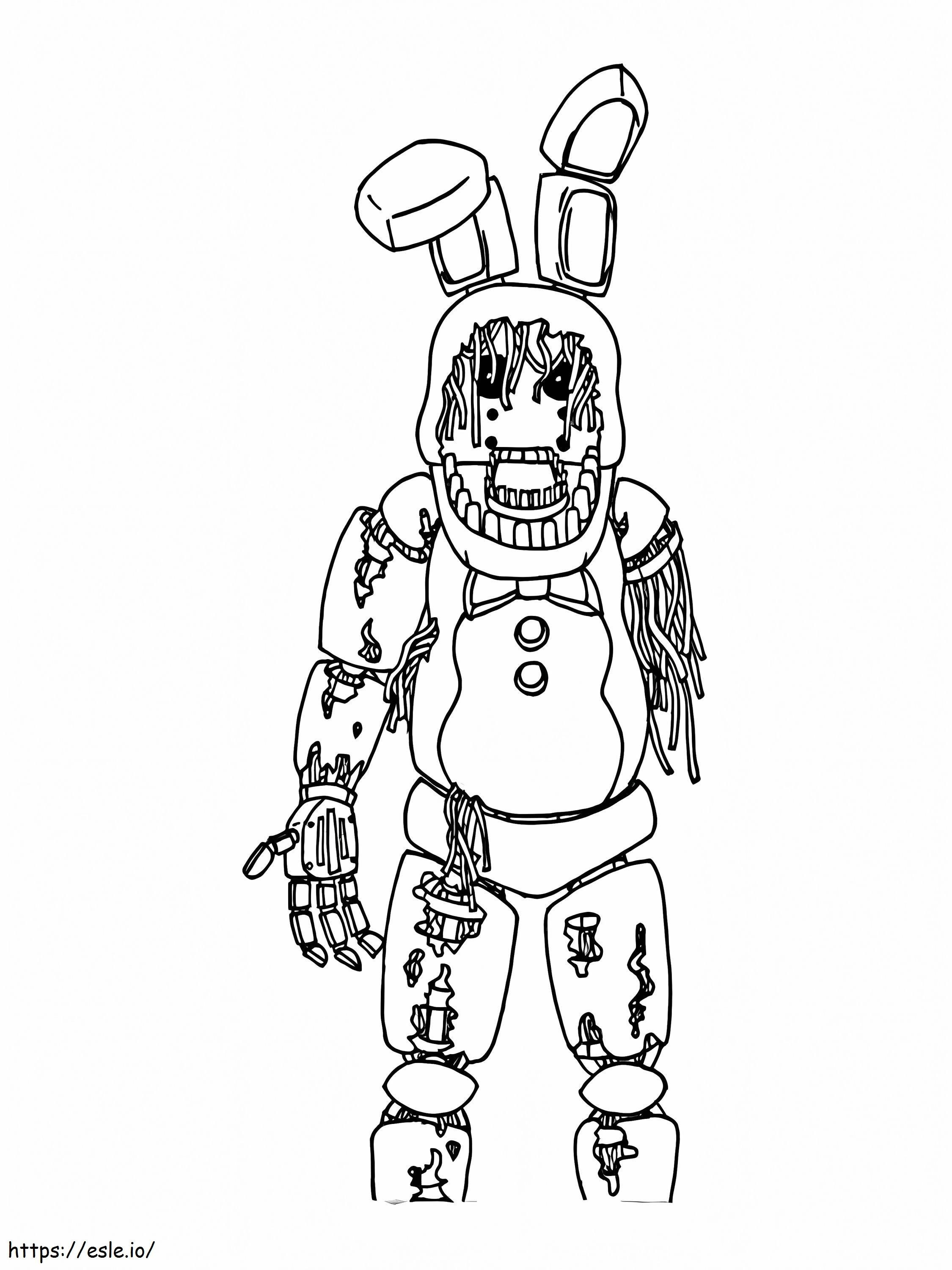 Basic Withered Bonnie coloring page