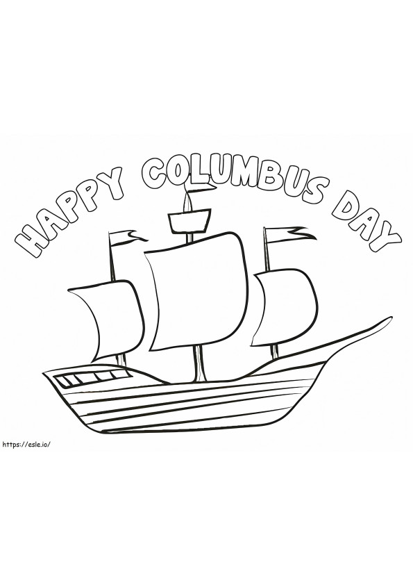 Hyvää Kolumbuksen päivää värityskuva