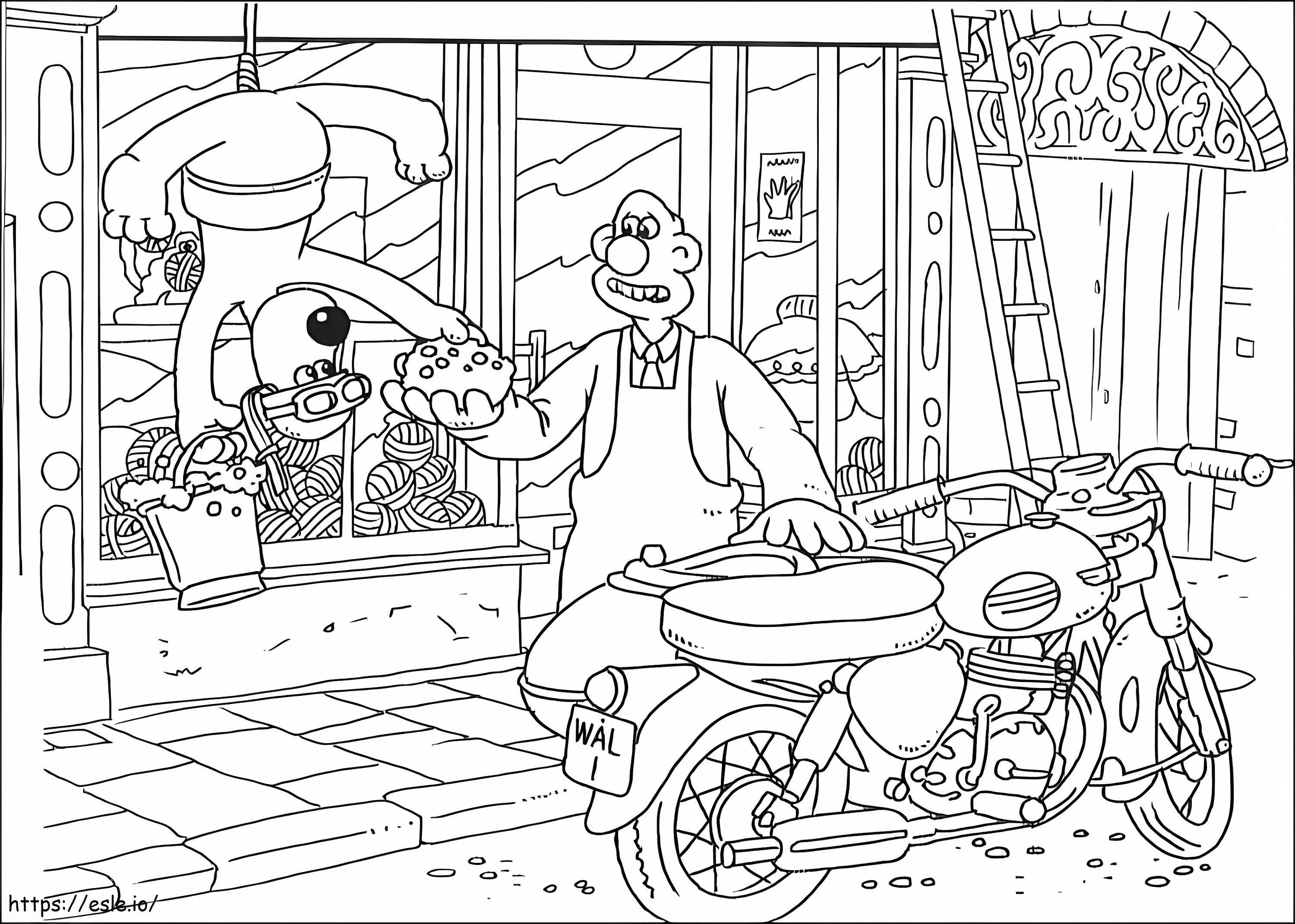 Wallace And Gromit Working coloring page