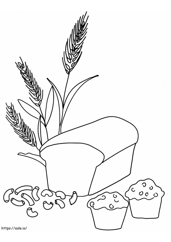 Wheat Plant Bread And Pastry Plant coloring page