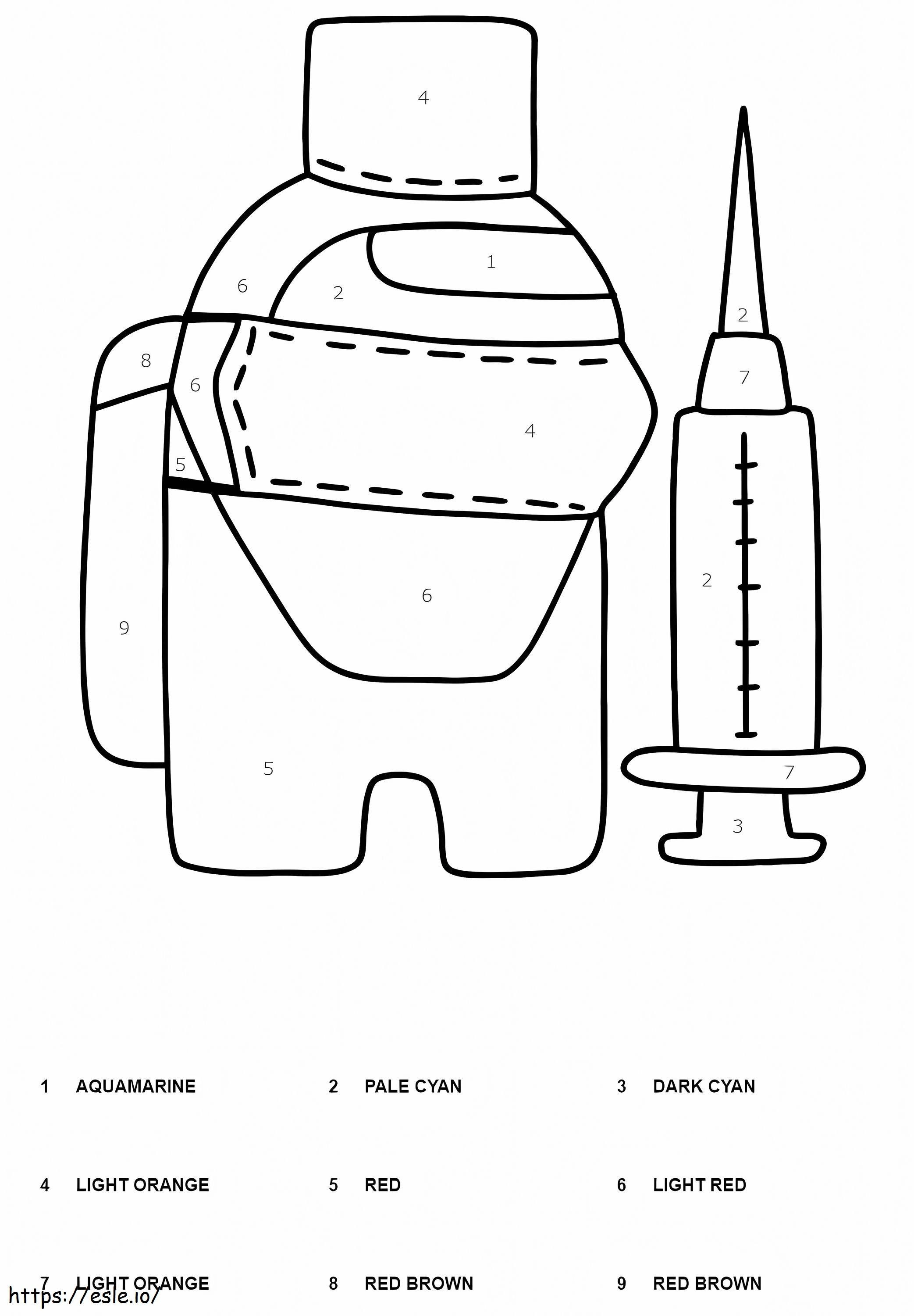 Color By Number Among Us coloring page