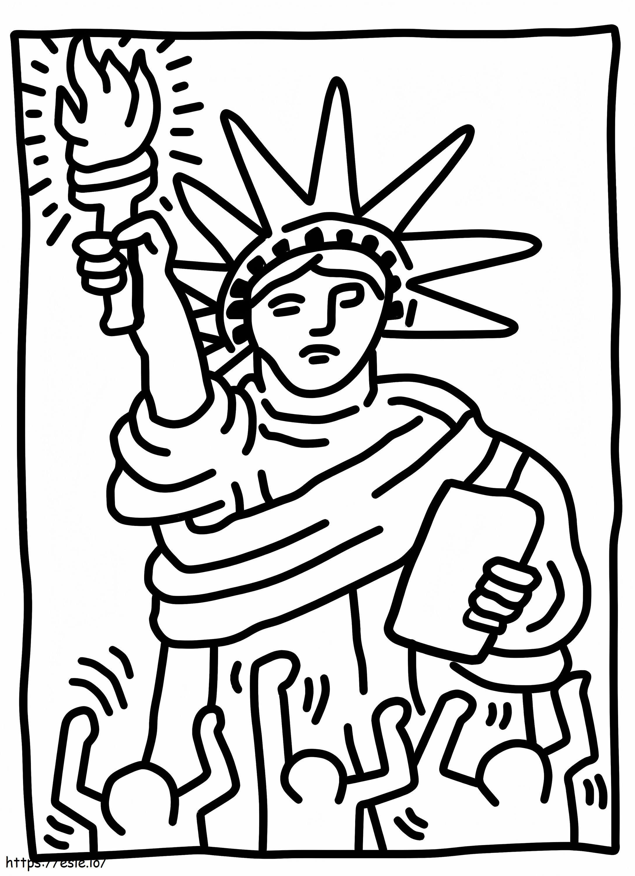 1598401596 Statua Wolności autorstwa Keitha Haringa kolorowanka