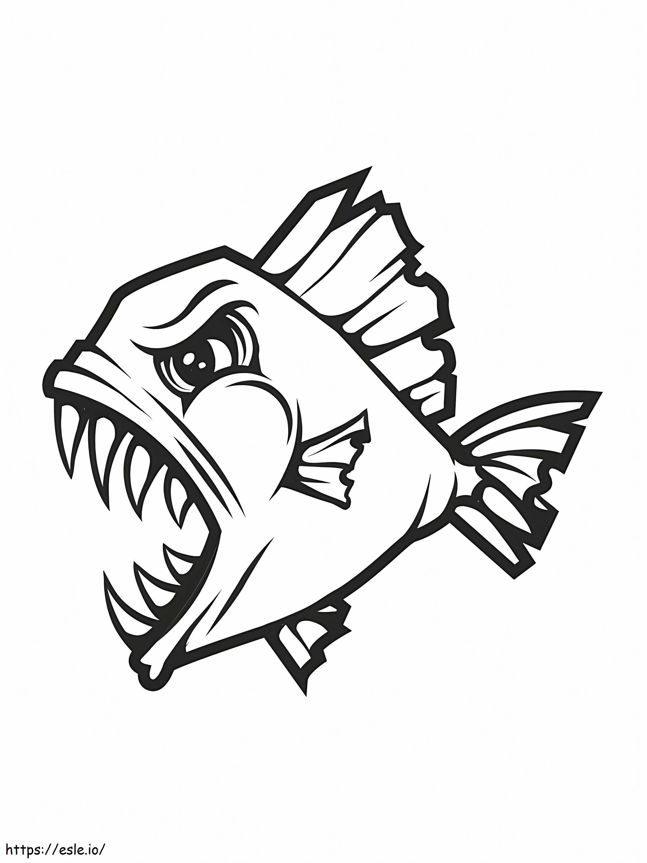 Coloriage Piranha affamé à imprimer dessin