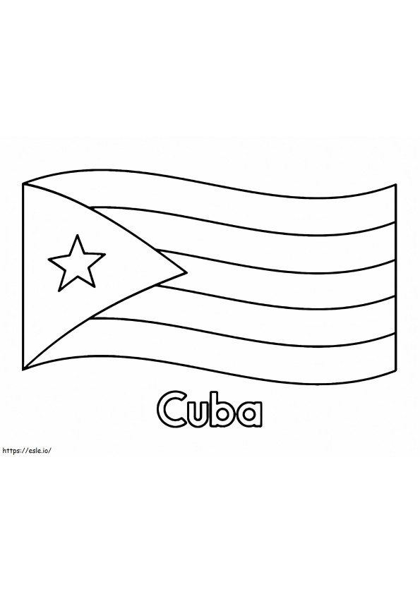 Tulostettava Kuuban lippu värityskuva