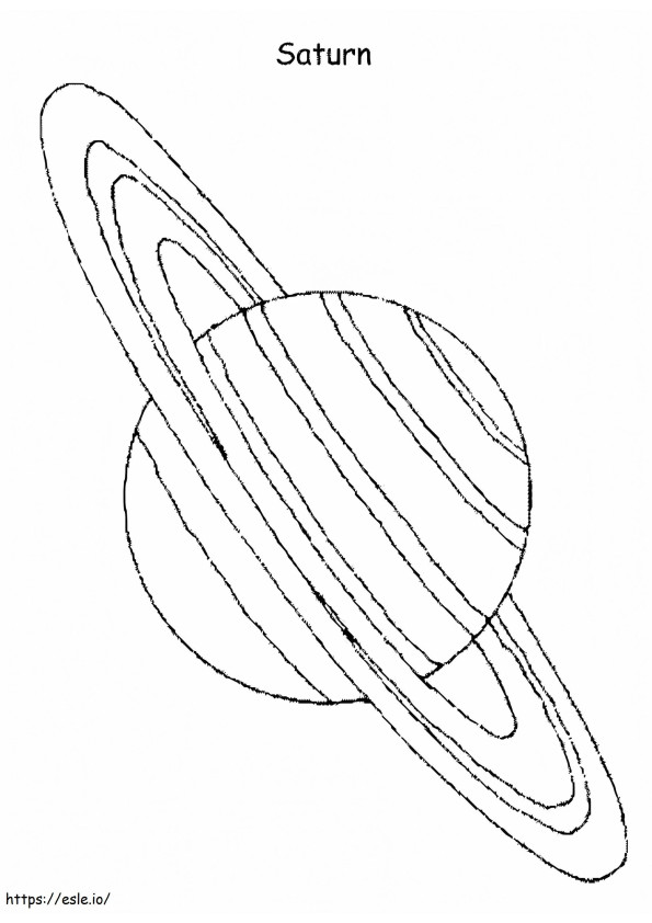 Planeet Saturnus 1 kleurplaat