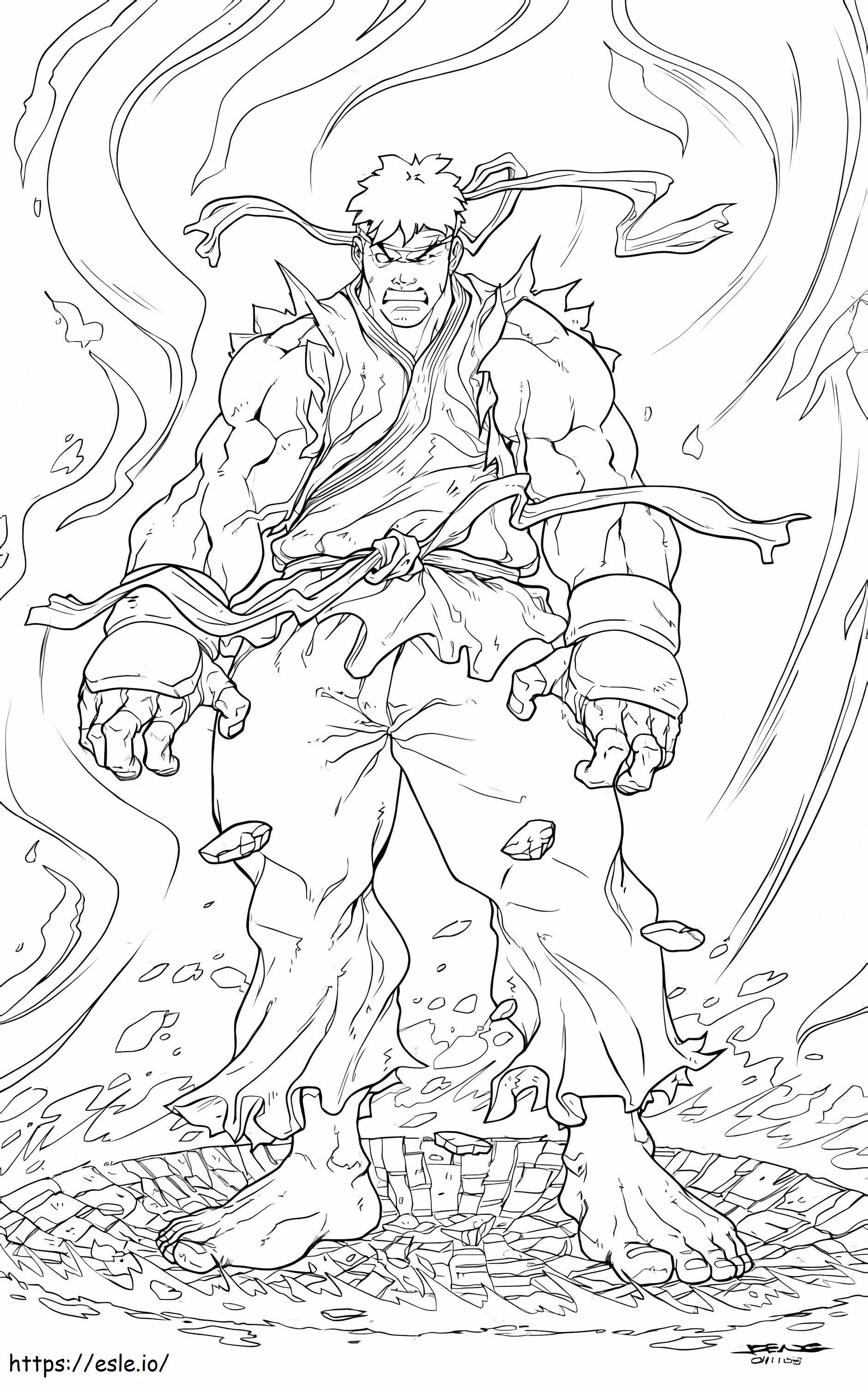 Ryu Fuerte coloring page
