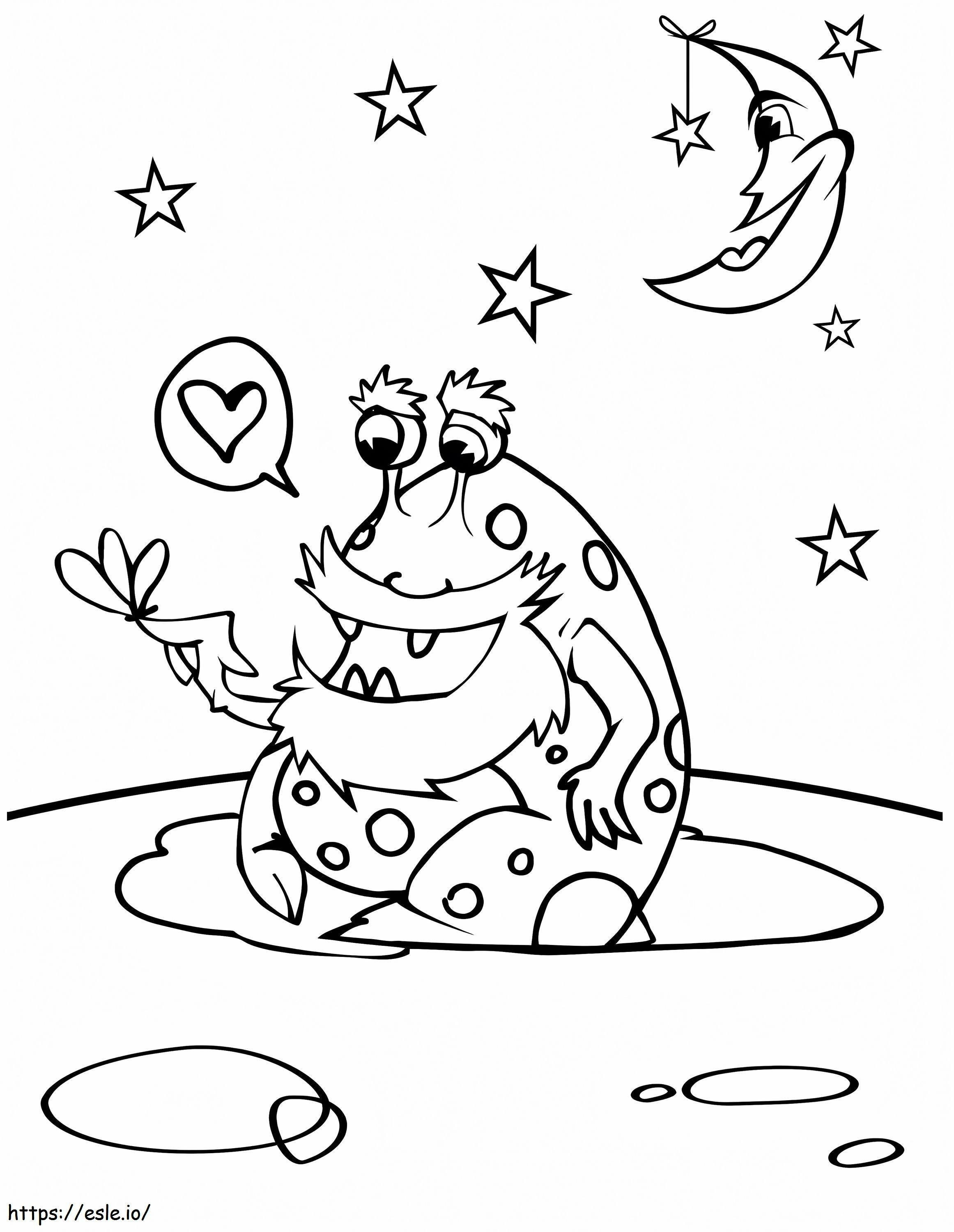 Funny Alien Outer Space coloring page