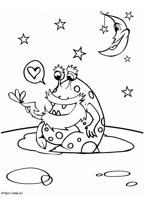 Funny Alien Outer Space coloring page
