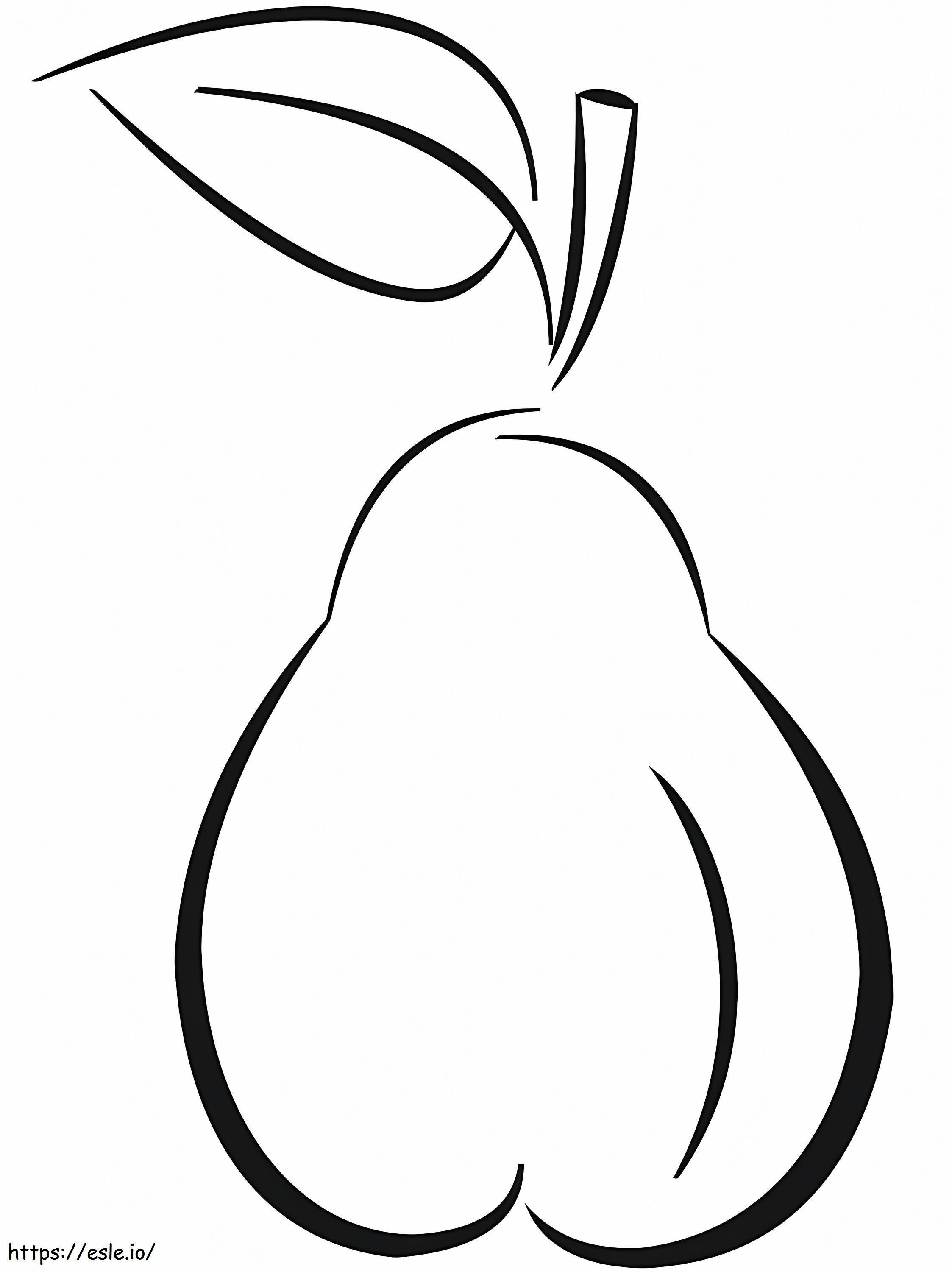 Simple Pear Fruit 1 coloring page