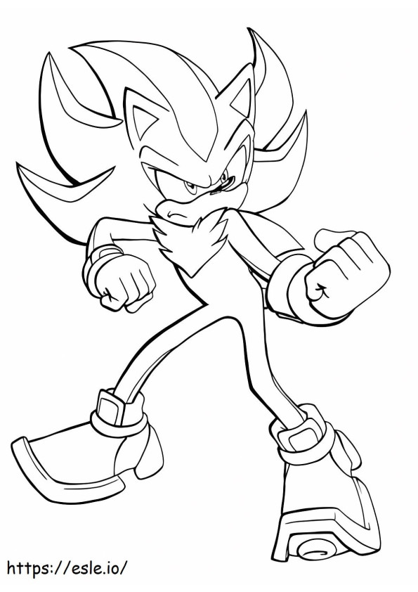 Shadow The Hedgehog Fighting coloring page