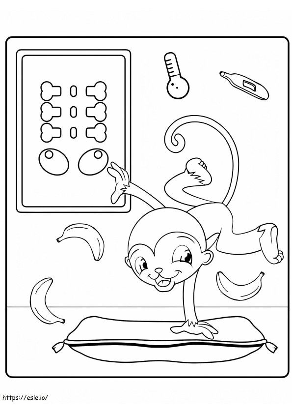 Nia The Monkey Washimals coloring page