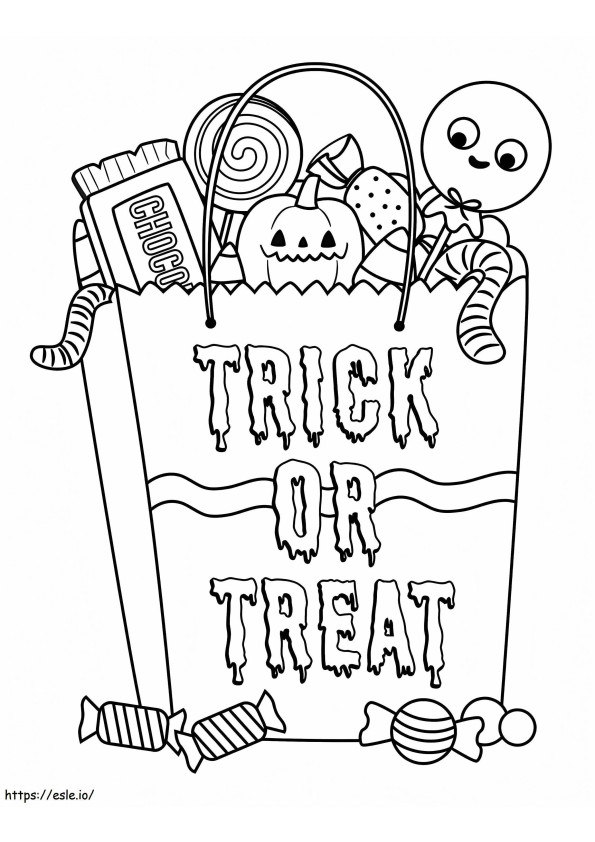 Trick Or Treat édességtáska kifestő