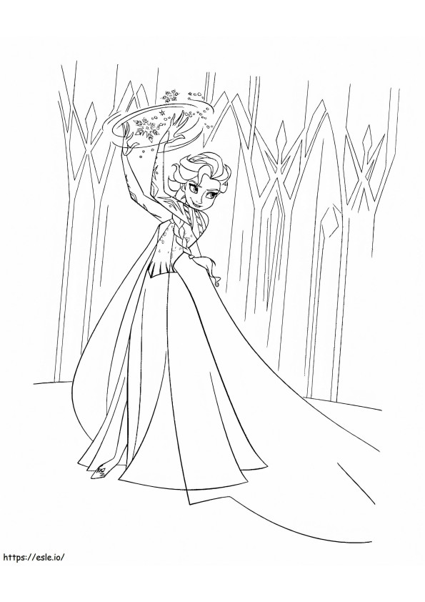 Elsa Attacks coloring page