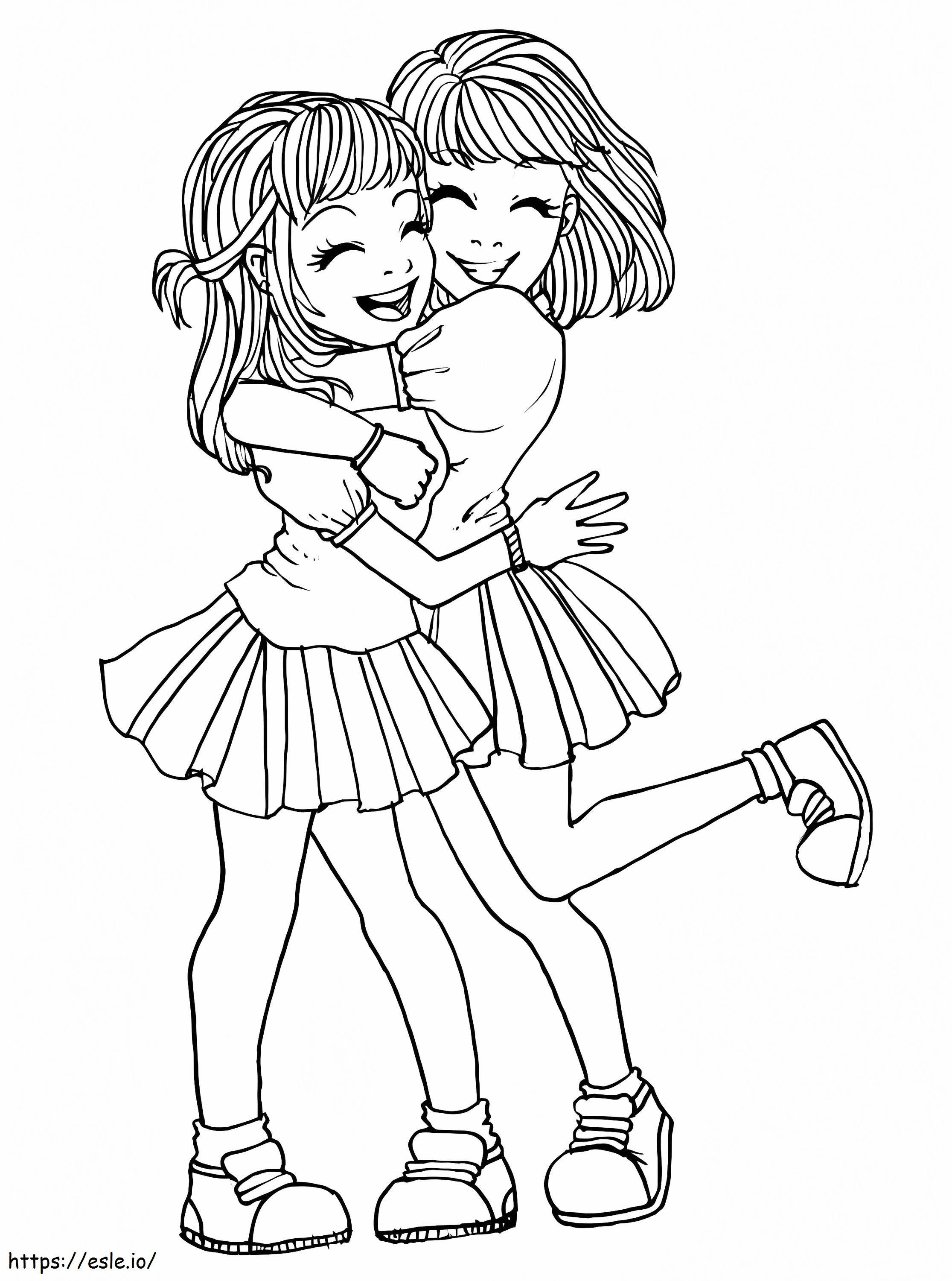 Happy Best Friends coloring page