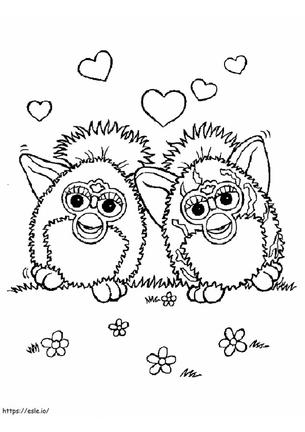 Furby In Love coloring page