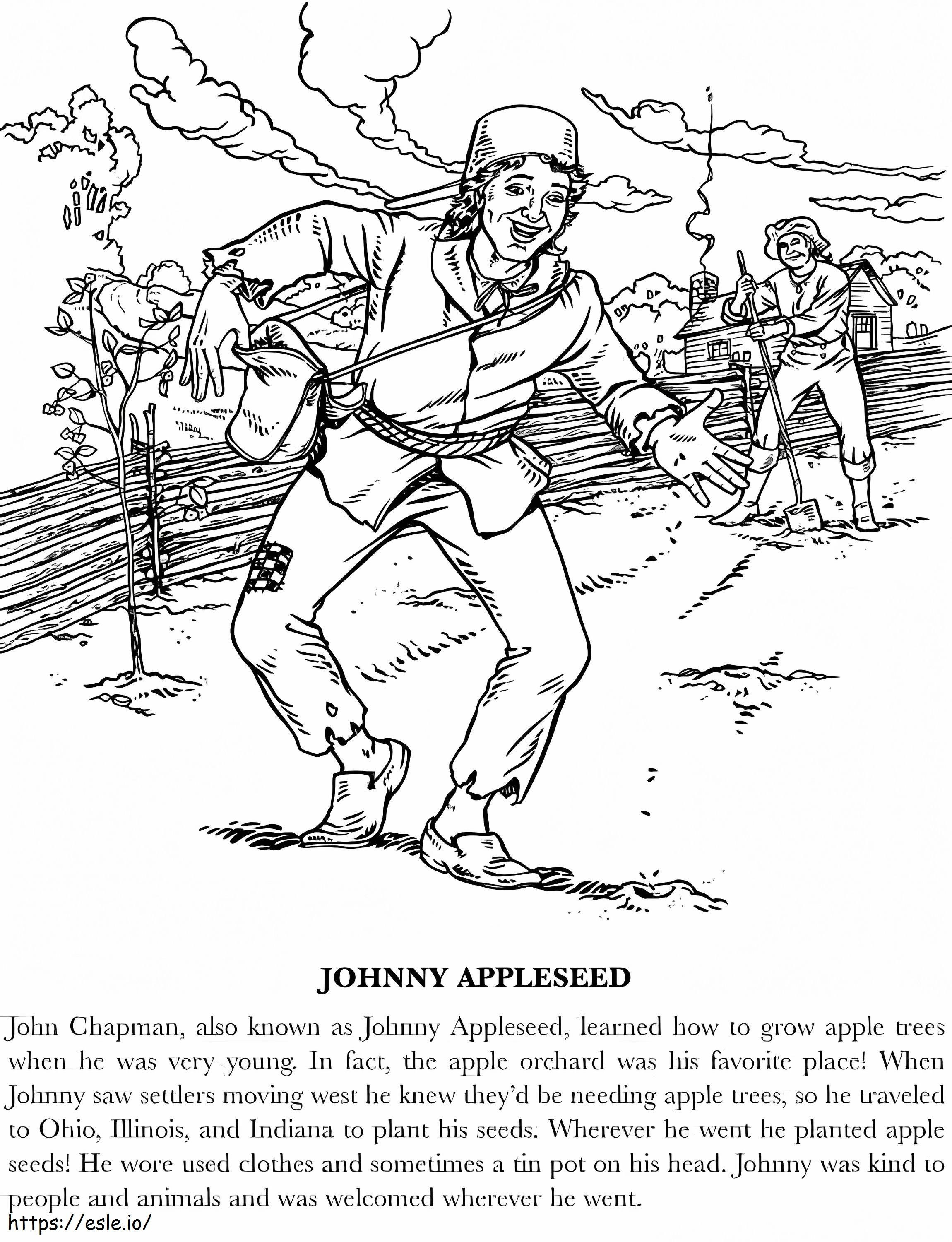 Coloriage Joyeux Johnny Appleseed à imprimer dessin