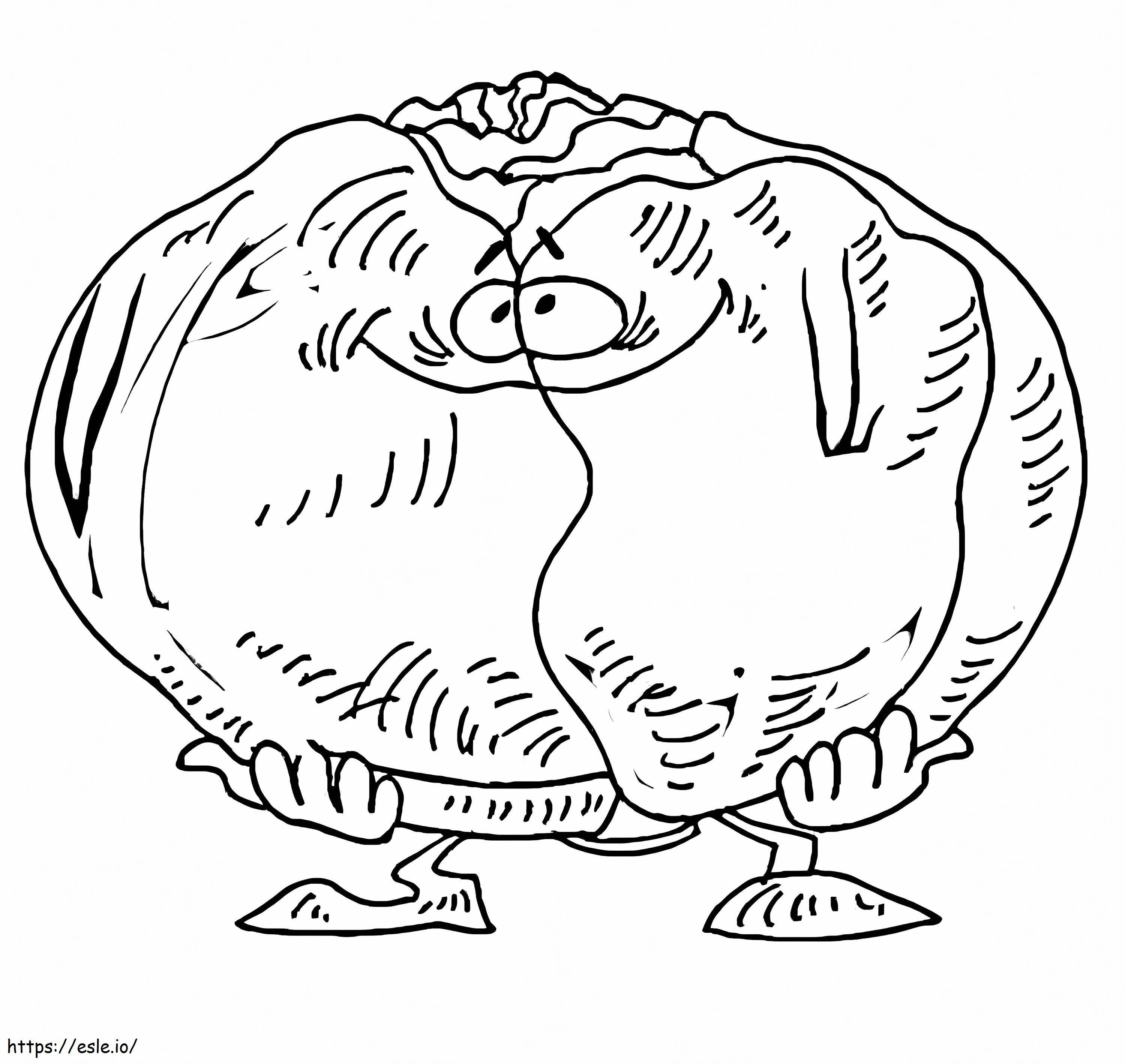 Smiling Cabbage coloring page