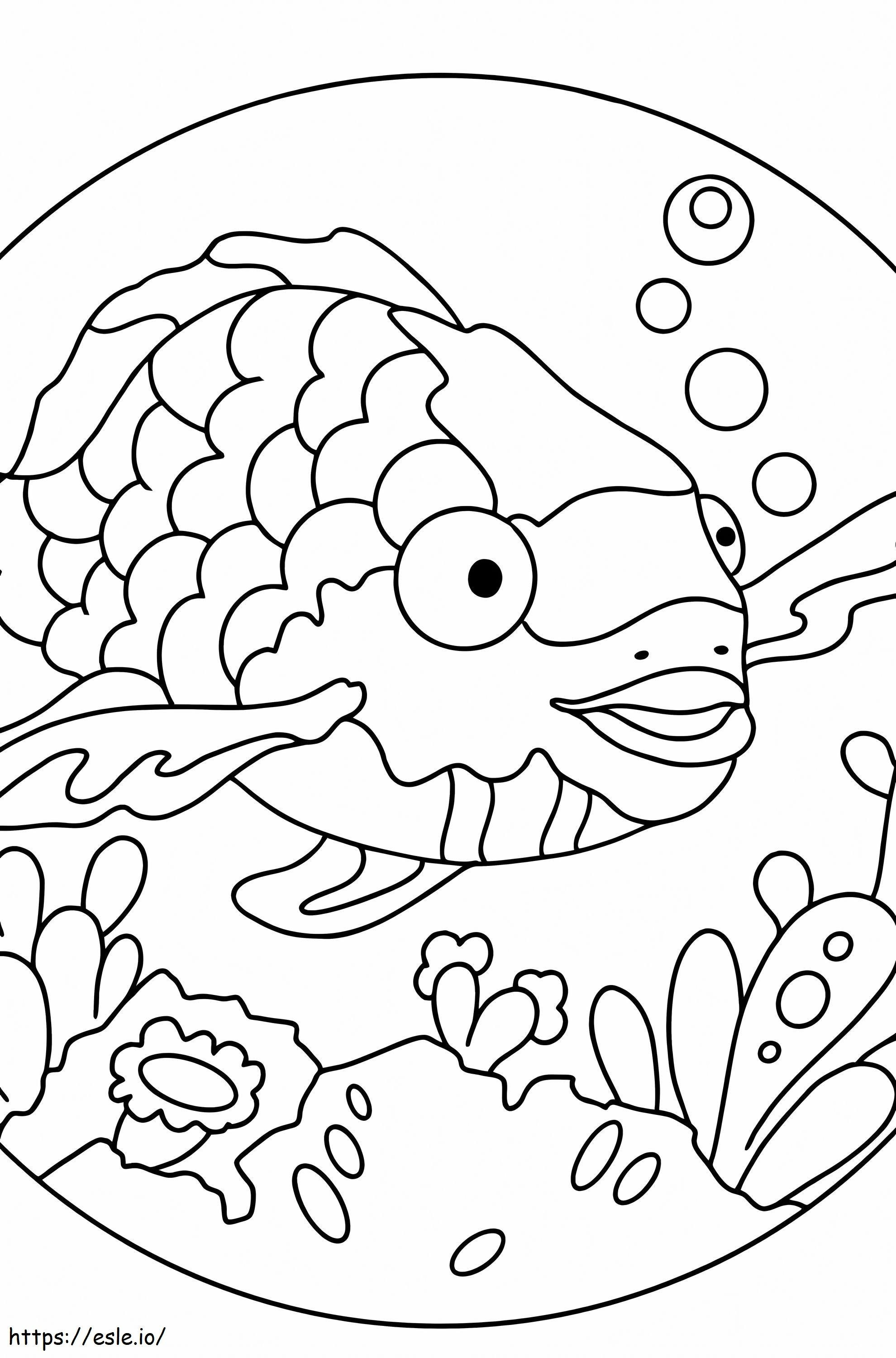 Coloriage Portrait de poisson à imprimer dessin