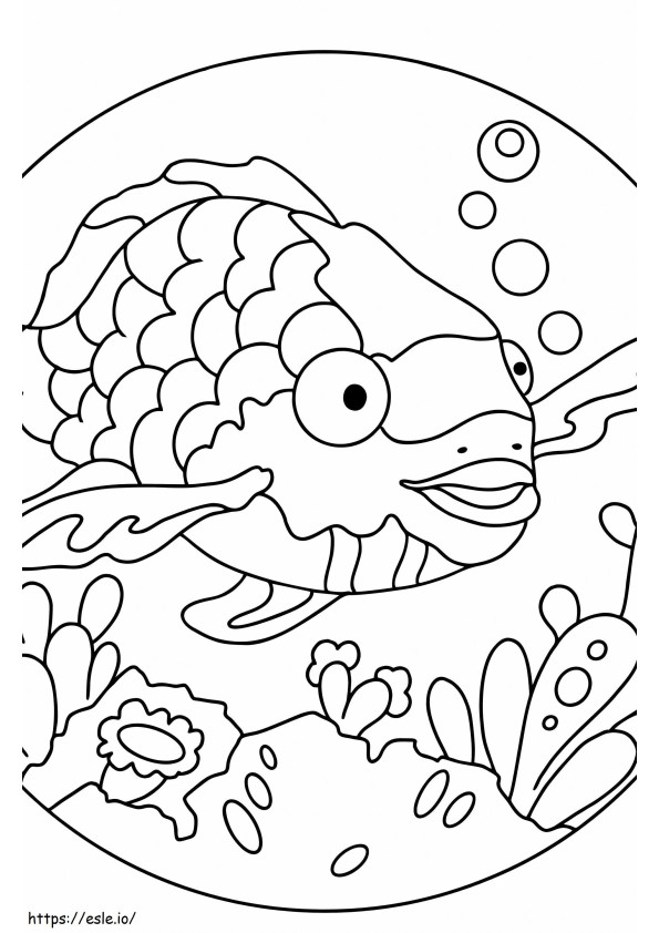 Retrato de Peixe para colorir