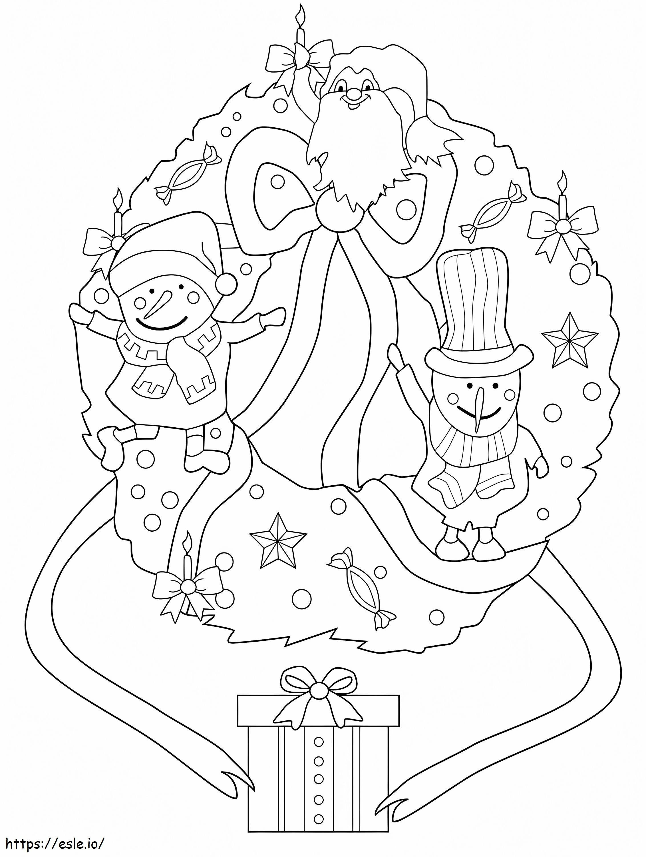 Loaded Christmas Wreath coloring page