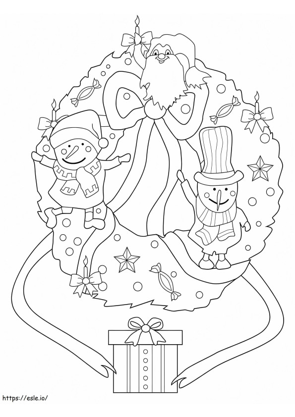 Loaded Christmas Wreath coloring page