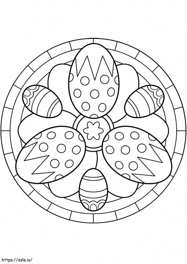 Mandala z pisankami kolorowanka