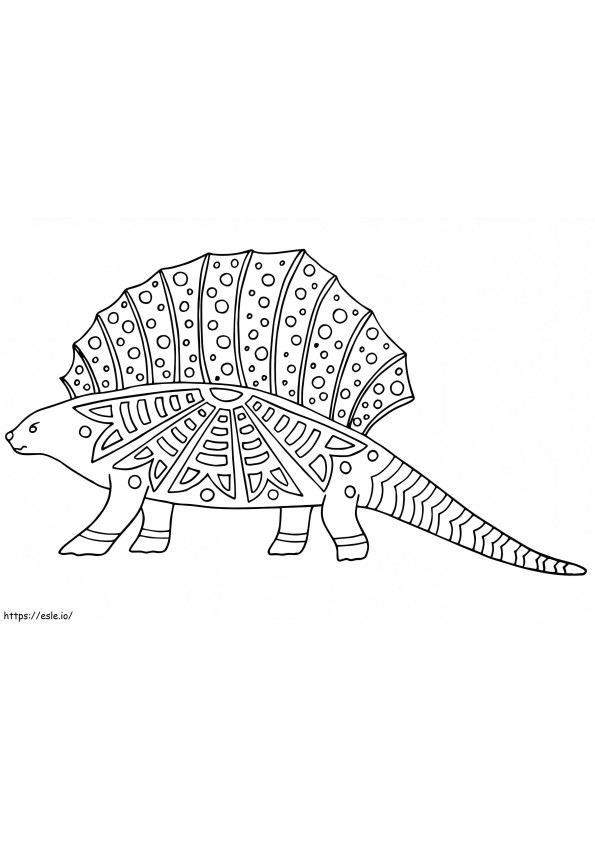 Dinosaur Alebrije coloring page