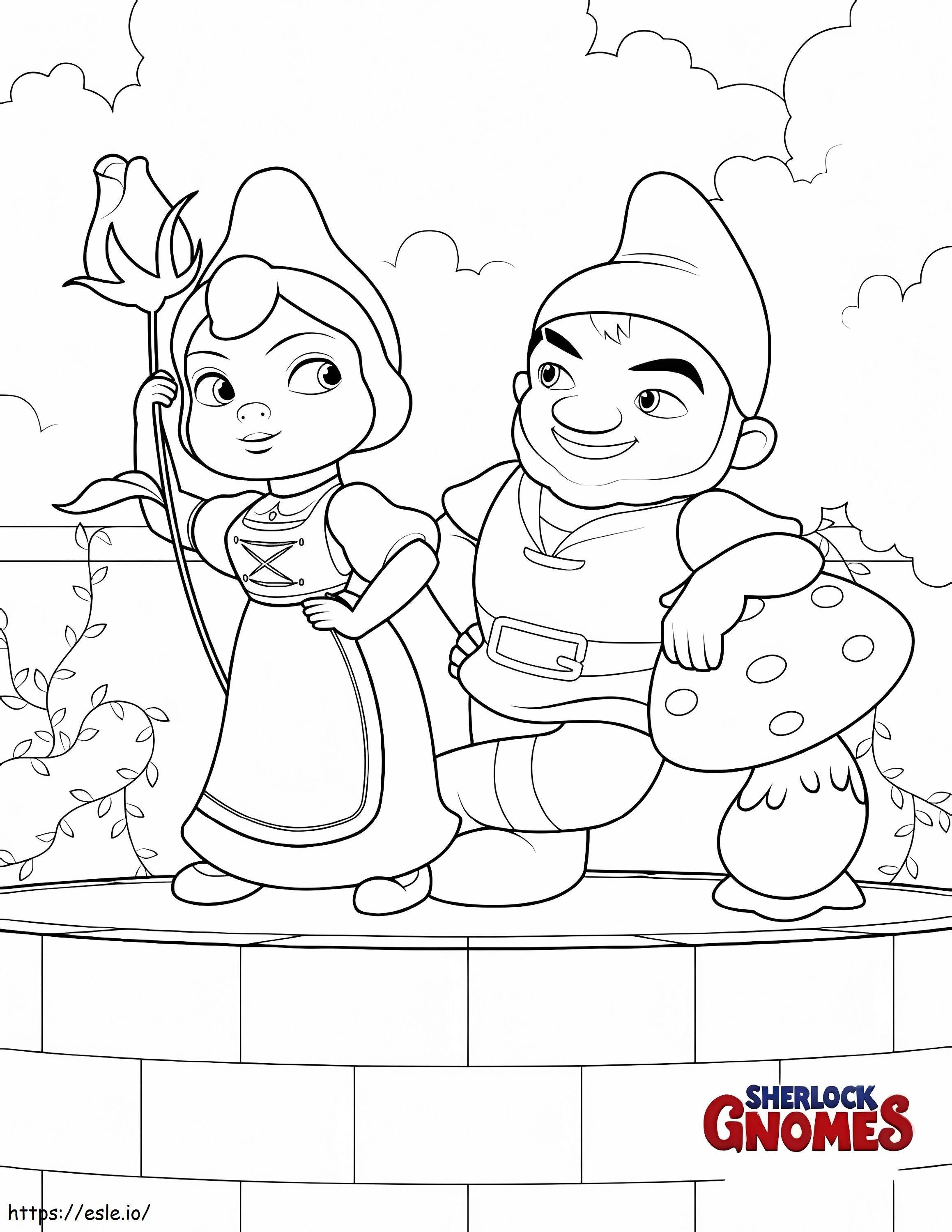 1532050383 Juliet And Gnomeo A4 coloring page