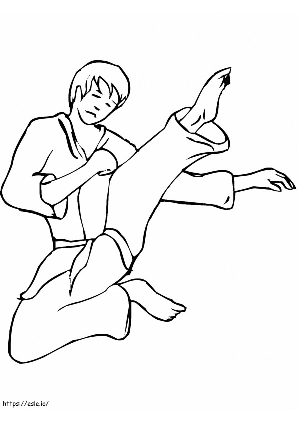 Tulostettava karate värityskuva