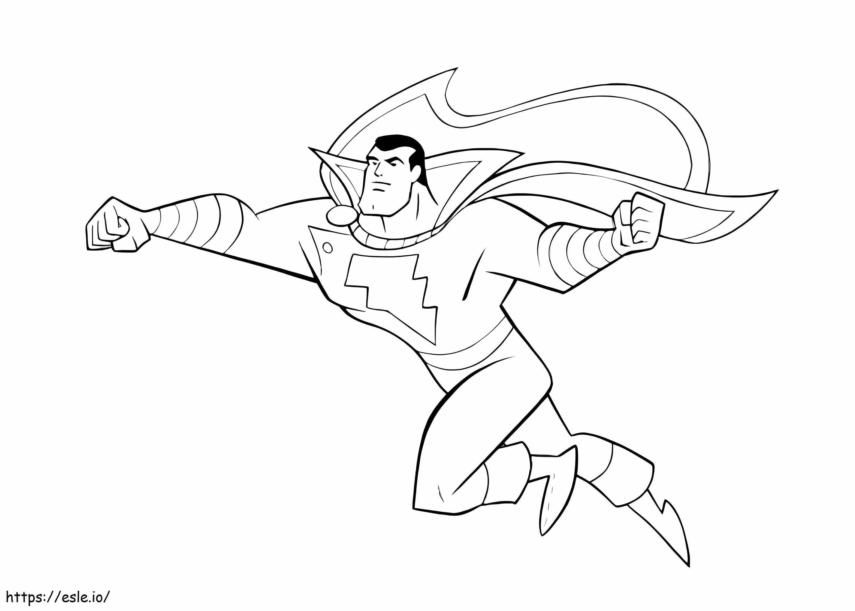 Smiling Shazam Punch coloring page