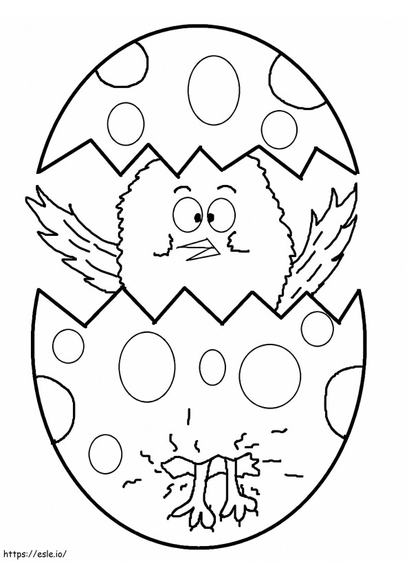 Coloriage Poussin de Pâques drôle à imprimer dessin