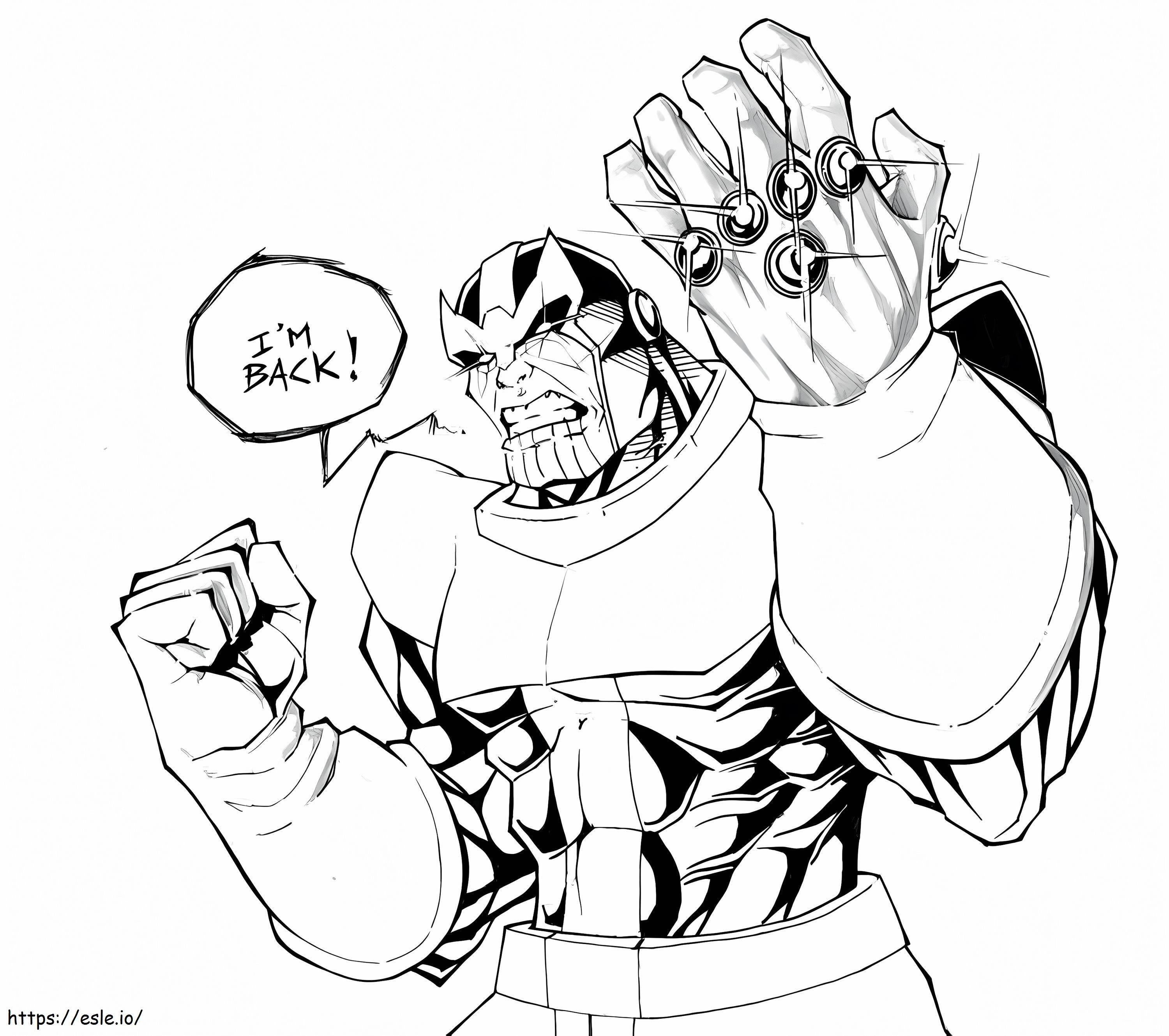 Guerrero Thanos com Manopla do Infinito para colorir