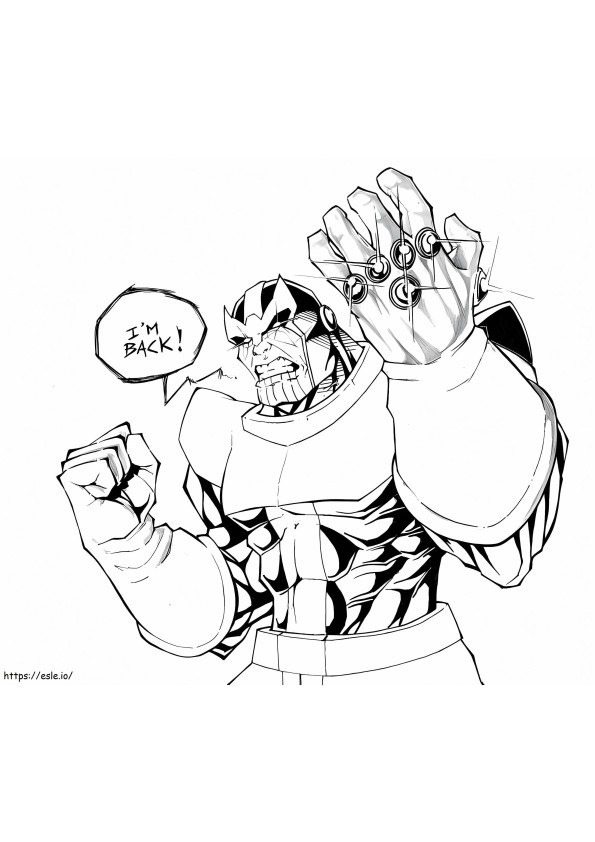Guerrero Thanos com Manopla do Infinito para colorir