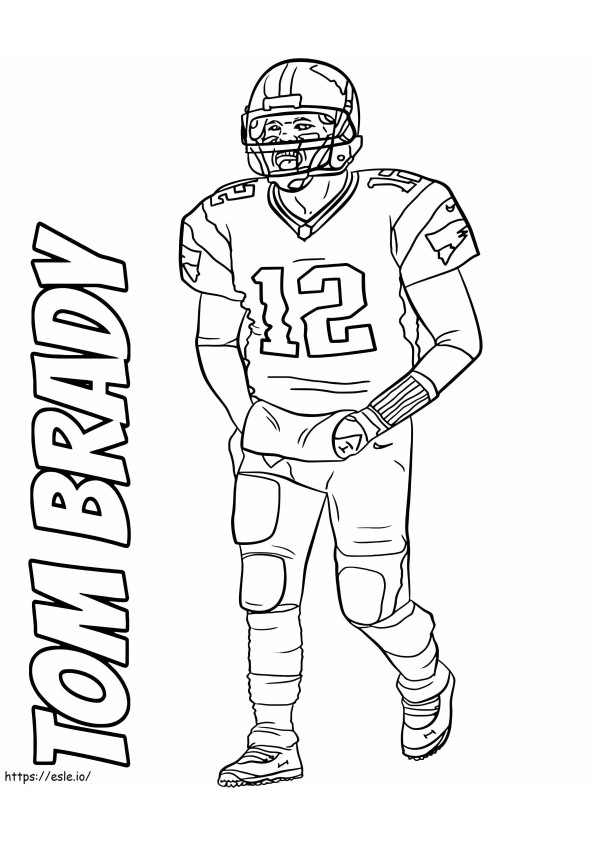 Gratis afdrukbare Tom Brady kleurplaat