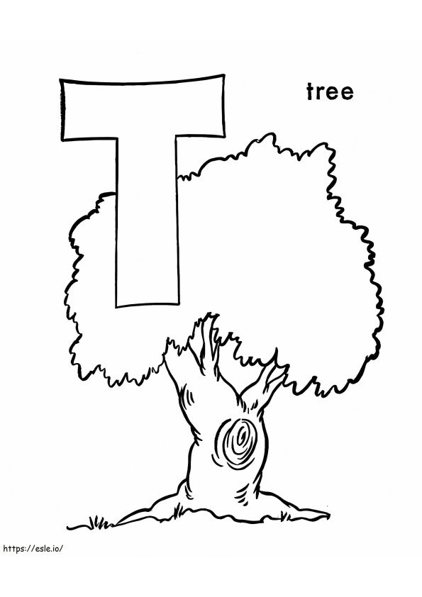Litera arborelui T 1 de colorat