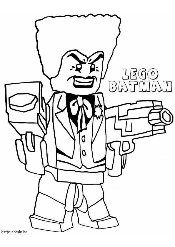 Coloriage Lego Joker avec deux pistolets à imprimer dessin