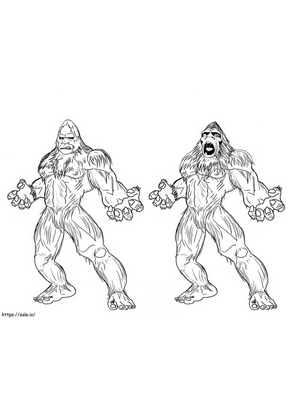 Coloriage Mystérieux Bigfoot 4 à imprimer dessin