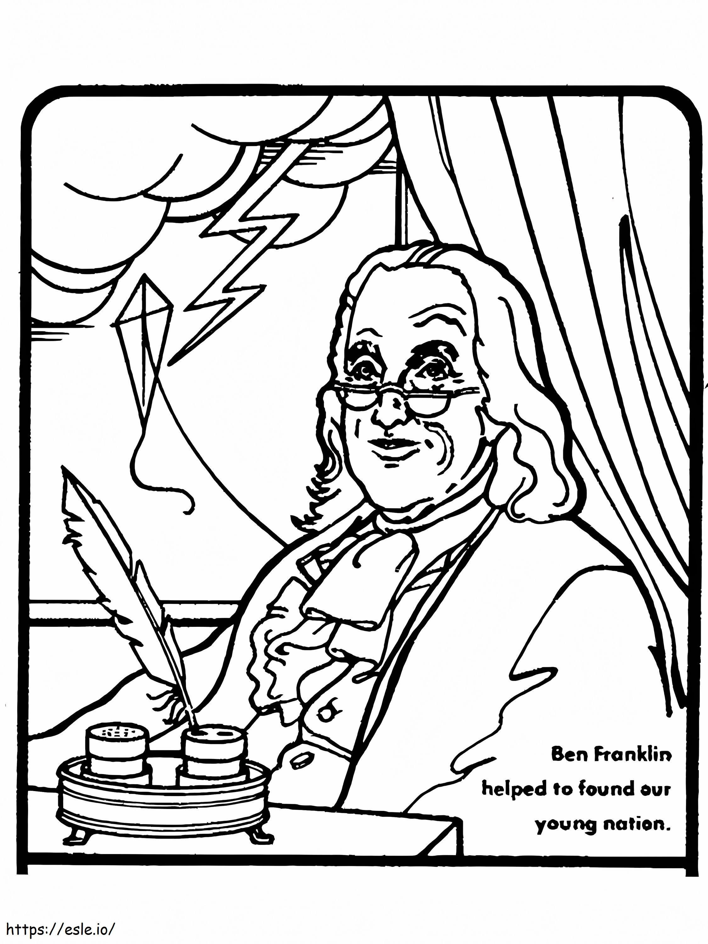 Benjamín Franklin para imprimir para colorear