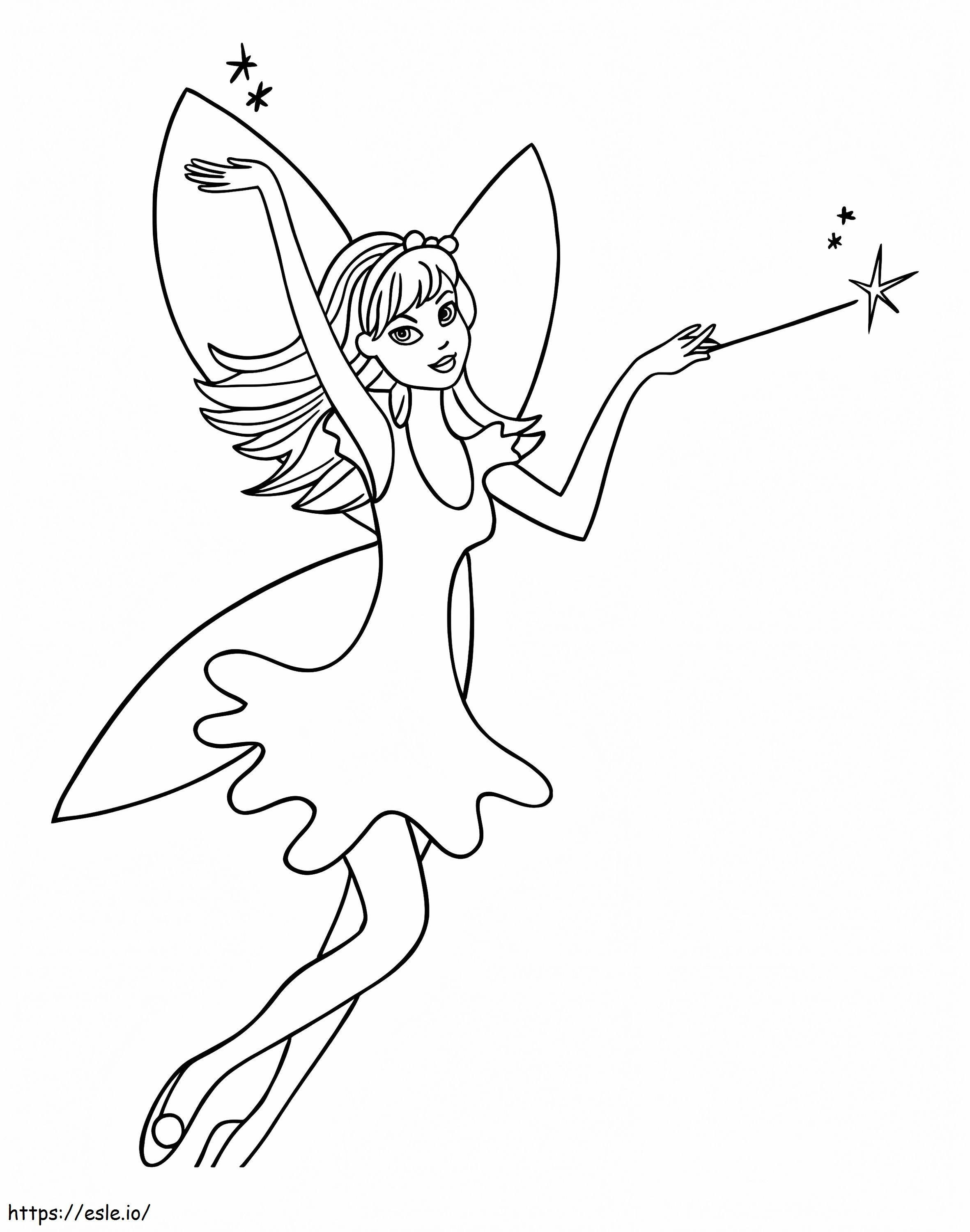 Fairy Holding Magic Wand coloring page