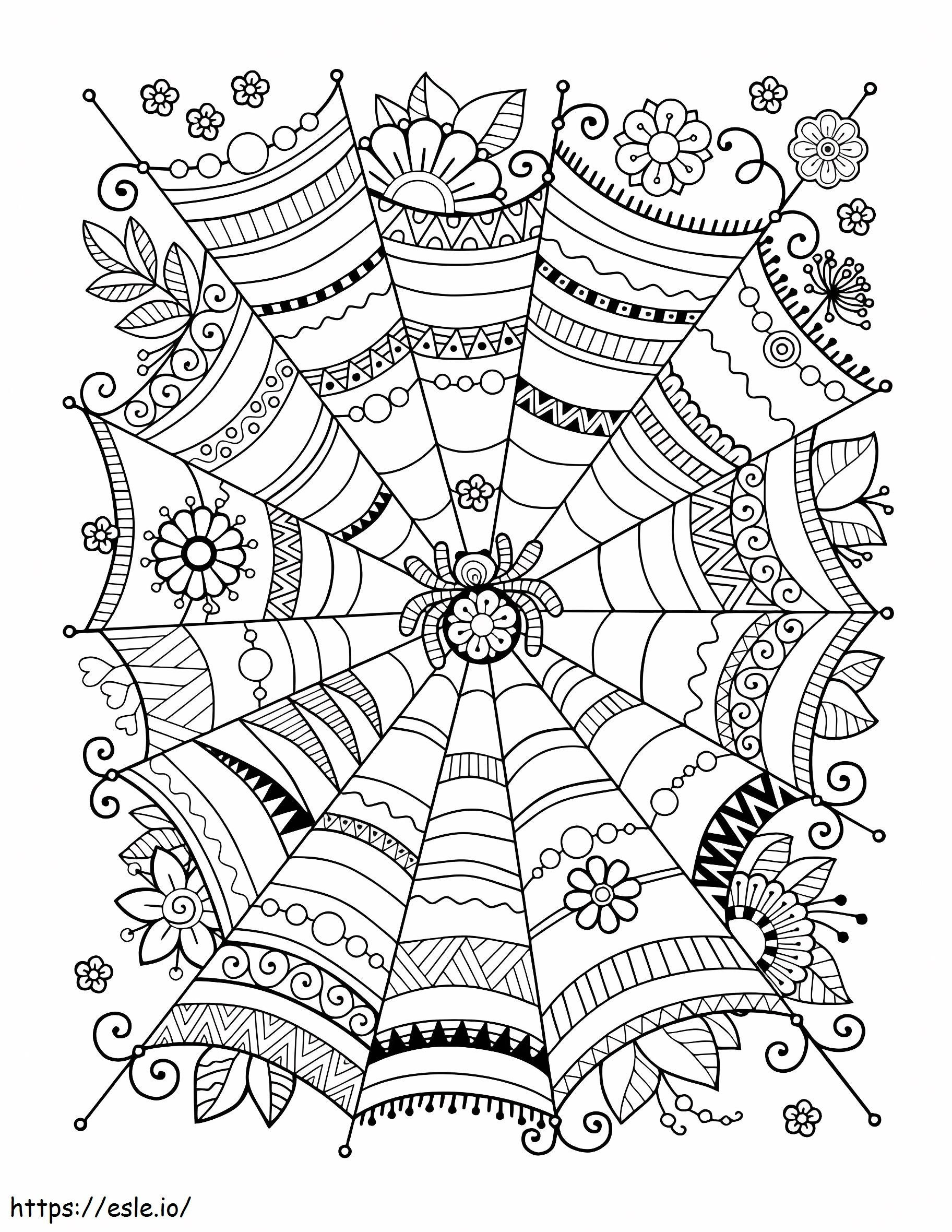 Coloriage Petite araignée Zentangle à imprimer dessin