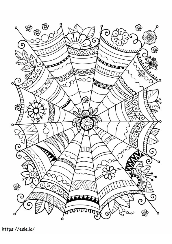 Small Zentangle Spider coloring page