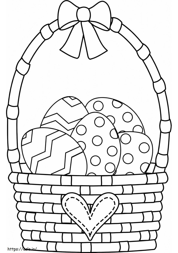 Coloriage Joli panier de Pâques à imprimer dessin