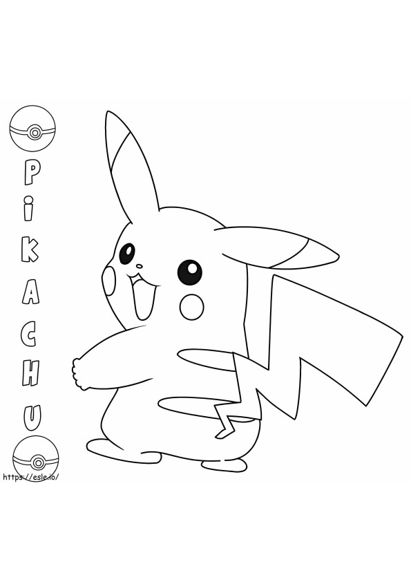 Tulostettava Pikachu värityskuva