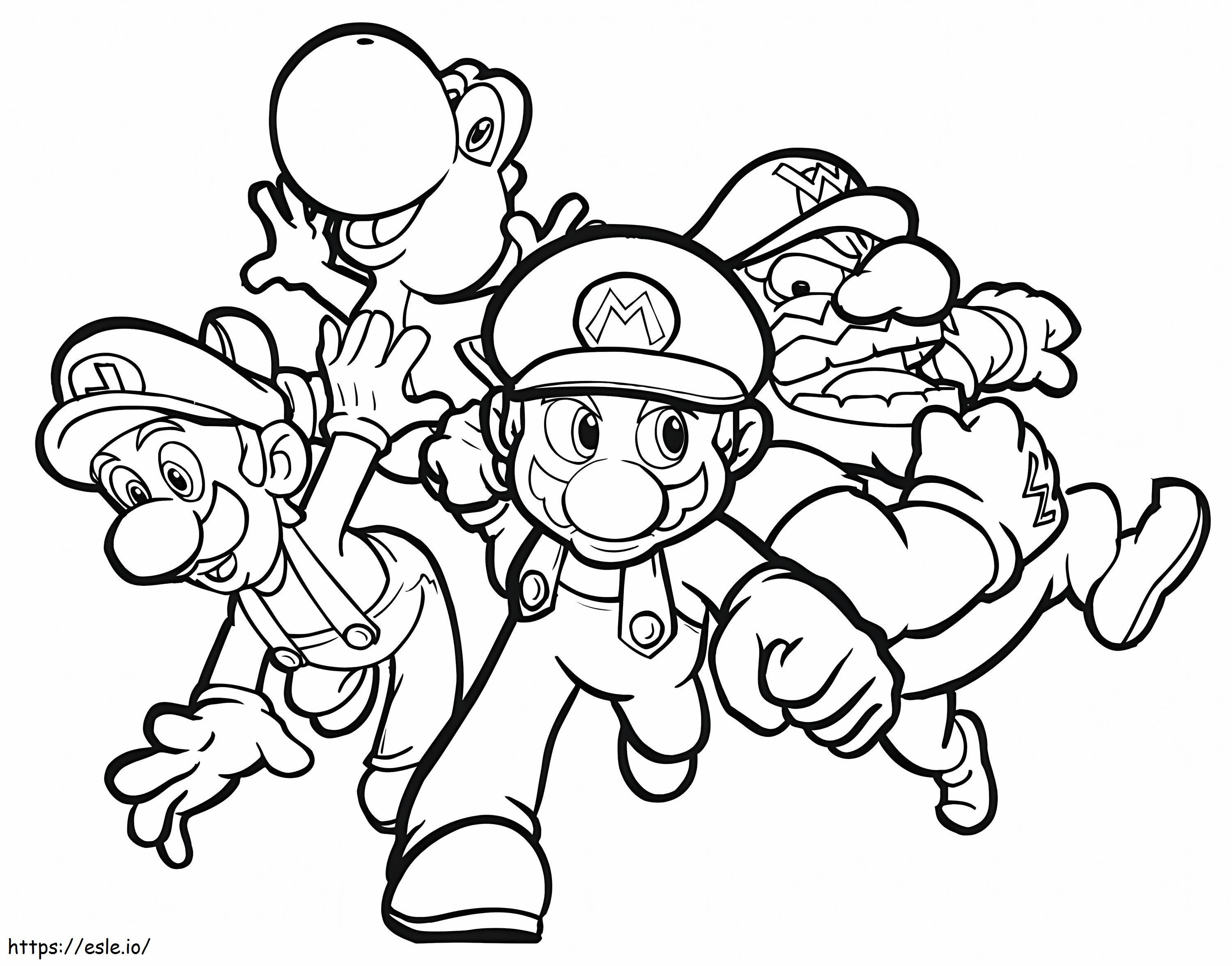 Coloriage Personnages de Mario 1 à imprimer dessin
