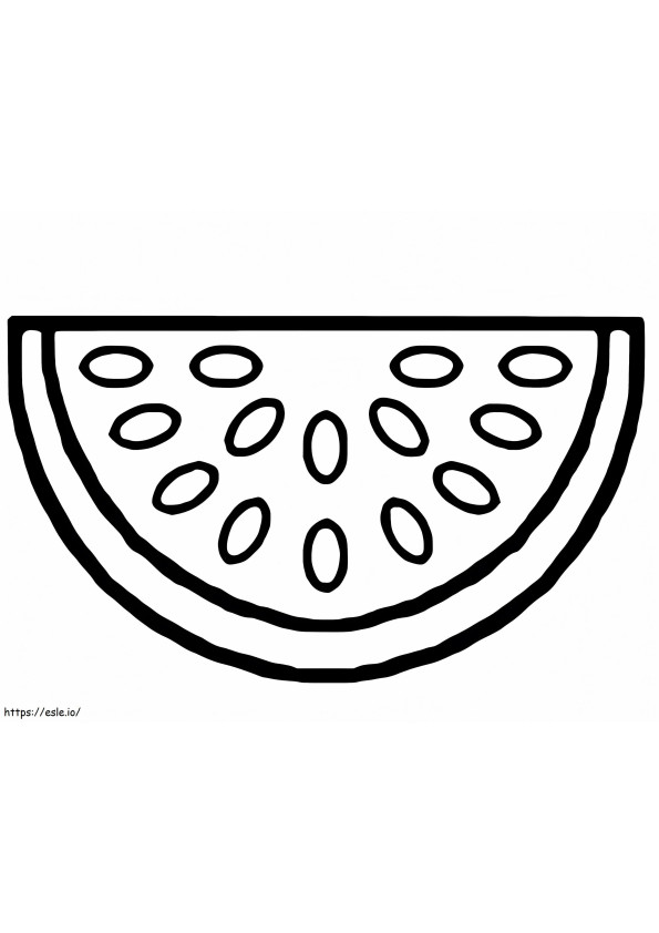 Watermeloen tekening kleurplaat