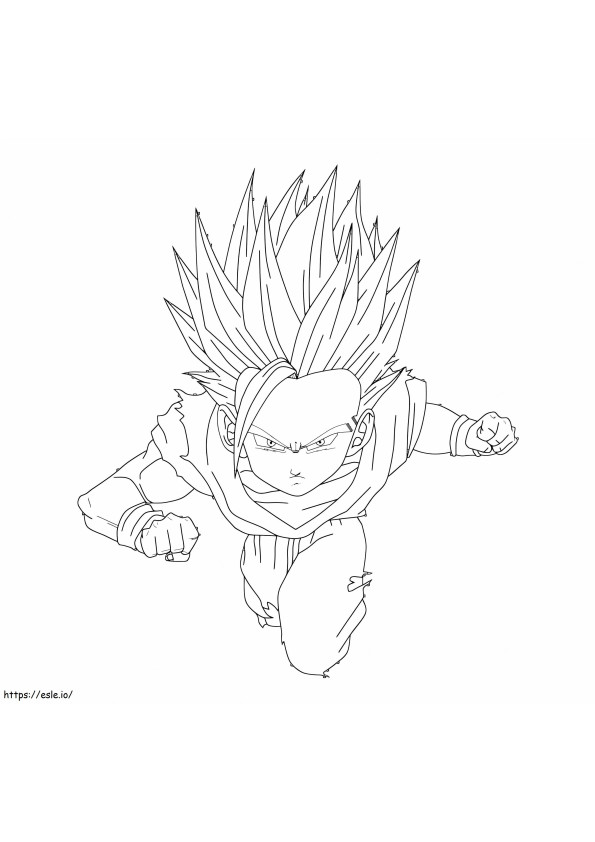 Gohan Flying coloring page