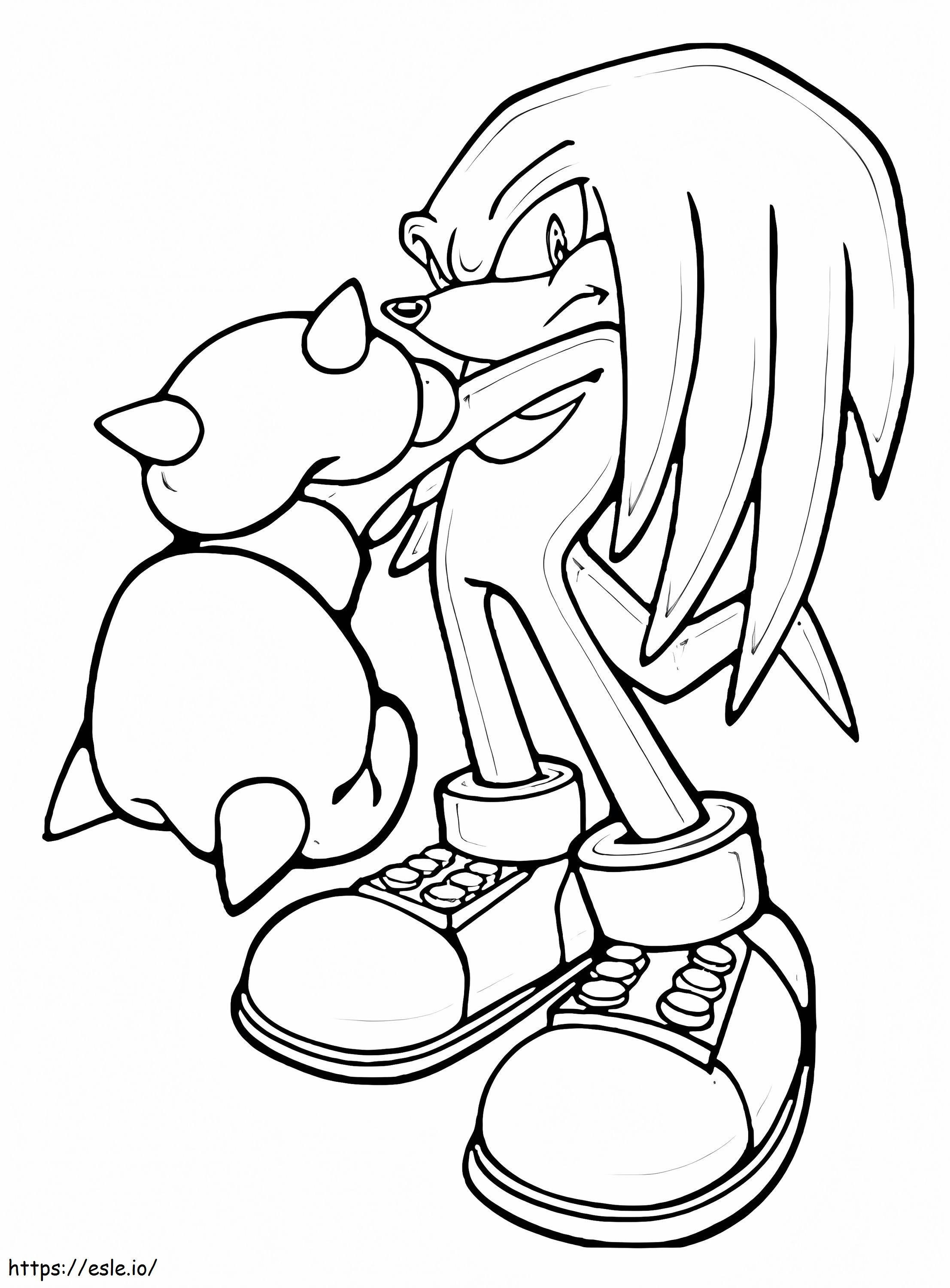 Knuckles Punch Break coloring page
