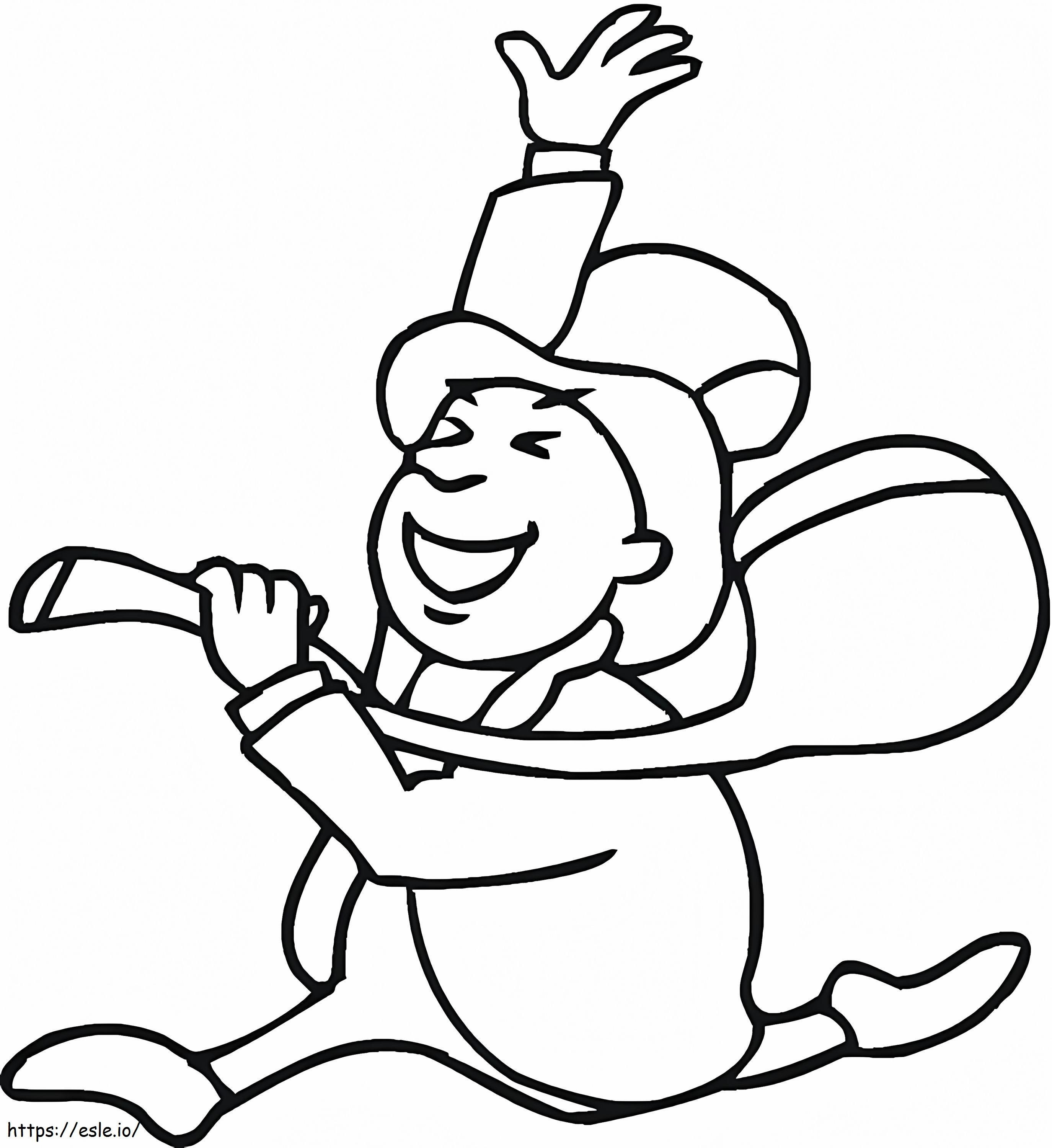 Happy Leprechaun Running coloring page