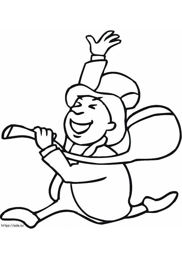 Happy Leprechaun Running coloring page